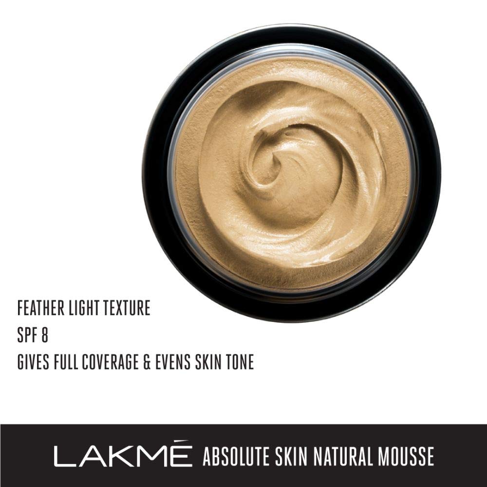 Lakme Absolute Skin Natural Mousse Ivory Fair 01 with SPF, 25g (Pack of 2)