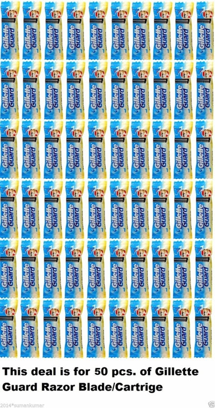 Gillette Guard Cartridge Single Blade Pack of 50 (Razor not Included)